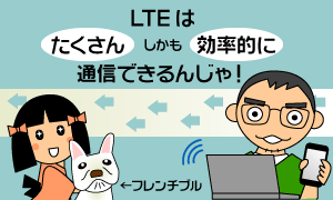 LTEはデータをたくさんしかも効率的に通信できるんじゃ