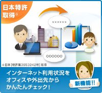 インターネット利用状況をオフィスや外出先からかんたんチェック
